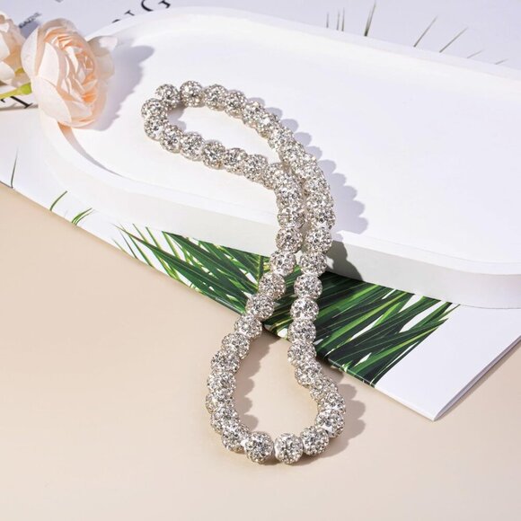 Baseball Necklace Beaded for Men, Bling Ice 16in/18in/20in Shiny Baseball Chain - Picture 6 of 9